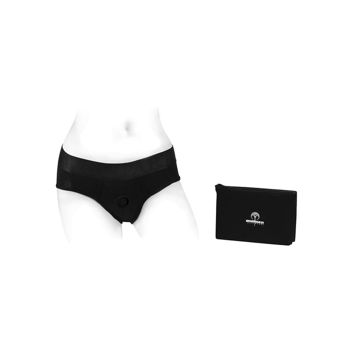 SpareParts Tomboi Harness Black-Black Rayon - 3X Intimates Adult Boutique