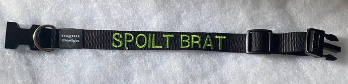 Dogtraining101 Spoilt Brat - Black Clip Plain Collar