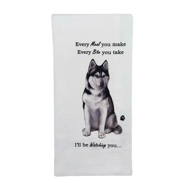 Novelty Tea Towel - Siberian Husky Kitchen Towel