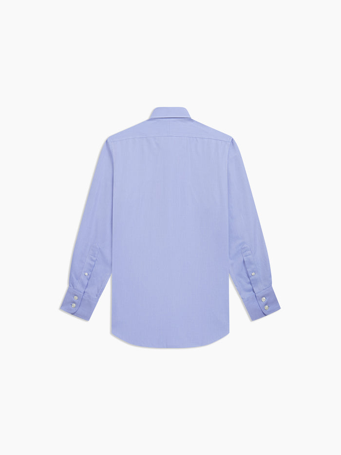 Image 4 of Non-Iron Navy Blue Heavy Twill Twill Fitted Single Cuff Classic Collar Shirt