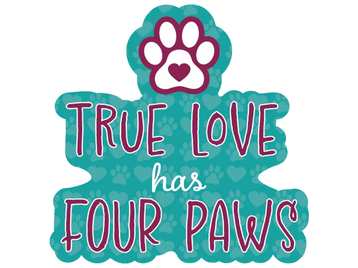 Dogtraining101 Retail Super Store True love has four paws sticker