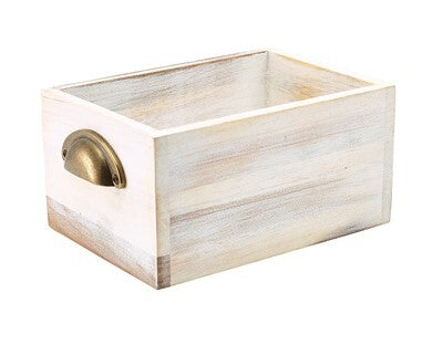 White Wash Acacia Wood Display Drawer 21.5cm x 15cm x 11cm