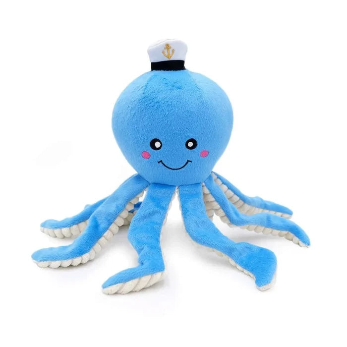 Zippy Paws Zippy Paws Playful Pal Plush Squeaker Rope Dog Toy - Ollie the Octopus