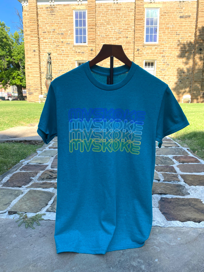 Mvskoke Mvskoke Tshirt in antique jade, Designed by Joseph Hopkins