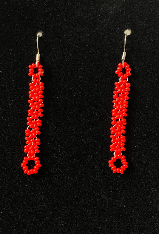 daisy chain earrings, Made by Mvskoke Artist, Ernest Tiger