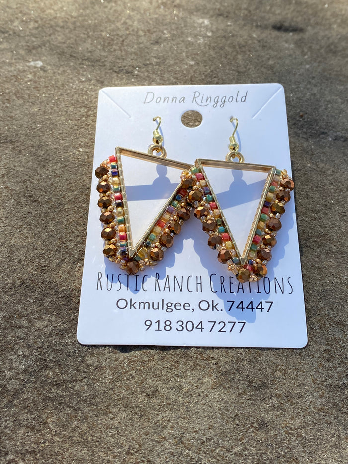 Beaded Earrings Made By Mvskoke Artist, Donna Ringgold