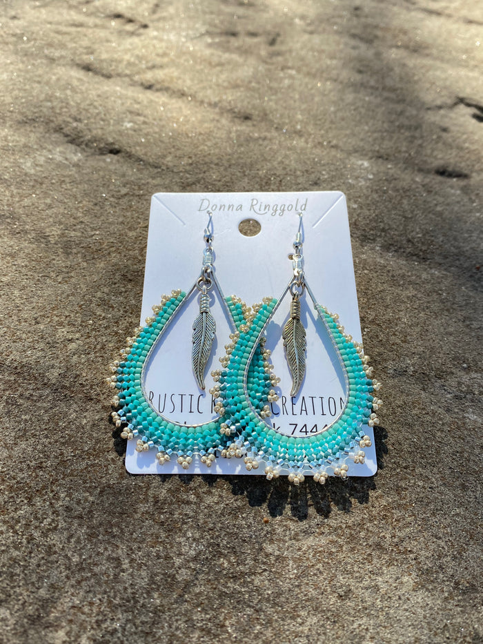 Beaded Earrings Made By Mvskoke Artist, Donna Ringgold