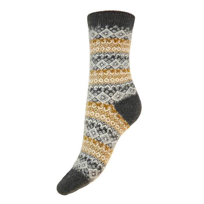 3 pairs of Cosy Fairisle patterned socks