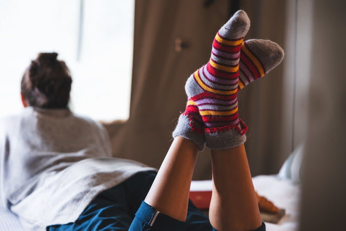 3 pairs of Striped cuff socks