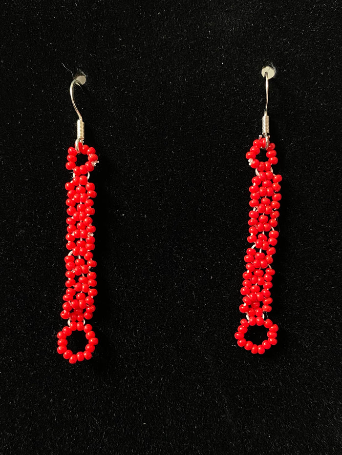 daisy chain earrings, Made by Mvskoke Artist, Ernest Tiger