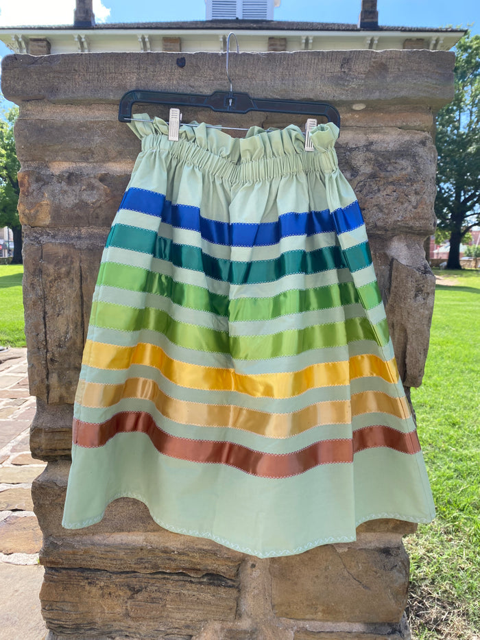 Adult Ribbons skirts, Made by Mvskoke Artist, Emma Ren