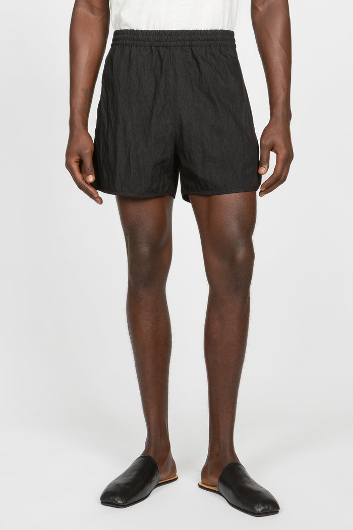 4" Active Short - Black Crinkle Nylon