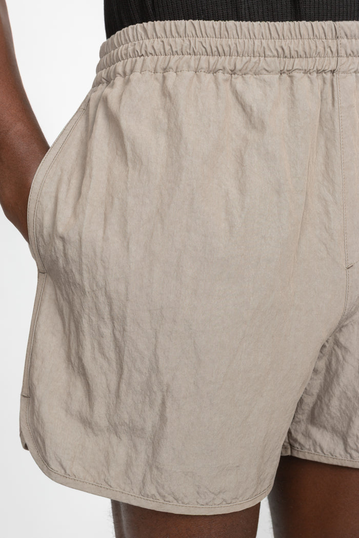 4" Active Short - Warm Grey Crinkle Nylon
