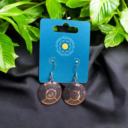 4 Directions Ear Spool Design Earrings. Made By Mvskoke Artist, Amanda Rutland