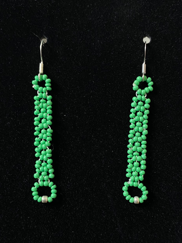 daisy chain earrings, Made by Mvskoke Artist, Ernest Tiger
