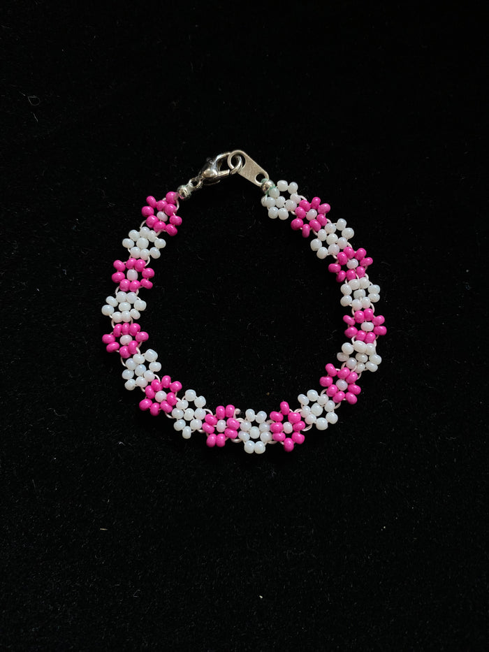 5 inch white & pink