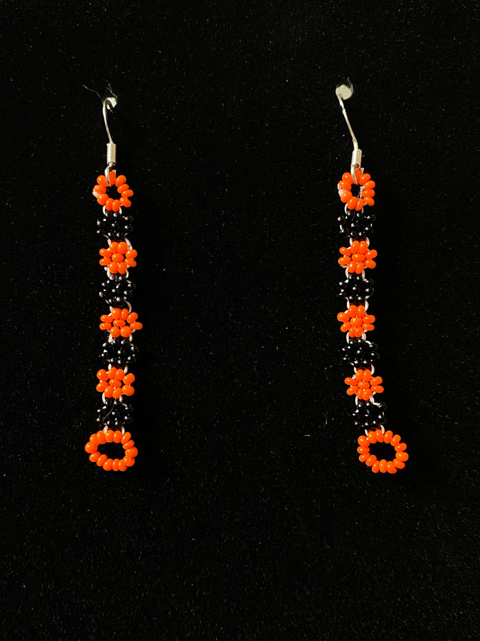 daisy chain earrings, Made by Mvskoke Artist, Ernest Tiger
