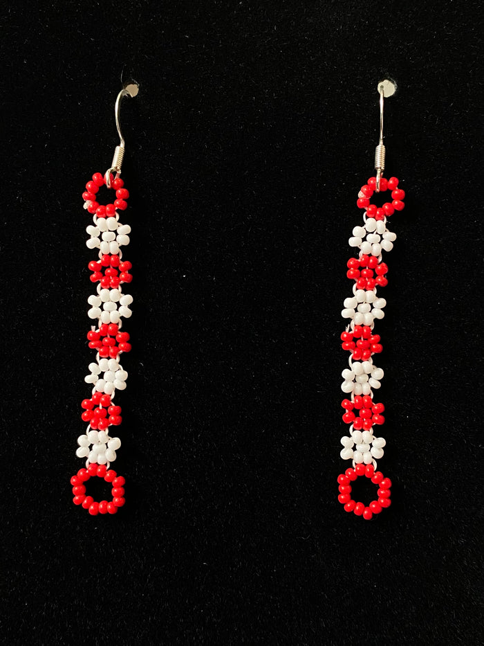 daisy chain earrings, Made by Mvskoke Artist, Ernest Tiger