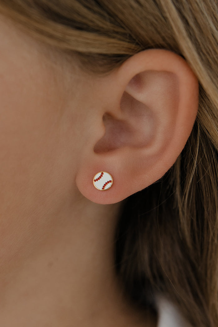 Home Run Enamel Flat Back Stud