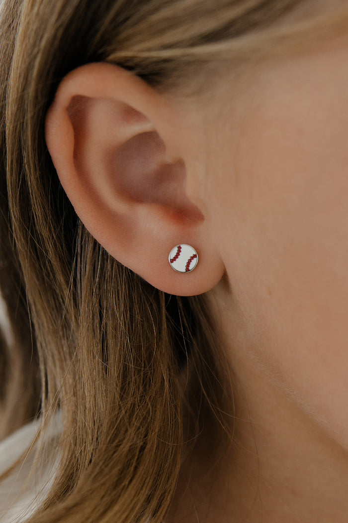 Home Run Enamel Flat Back Stud