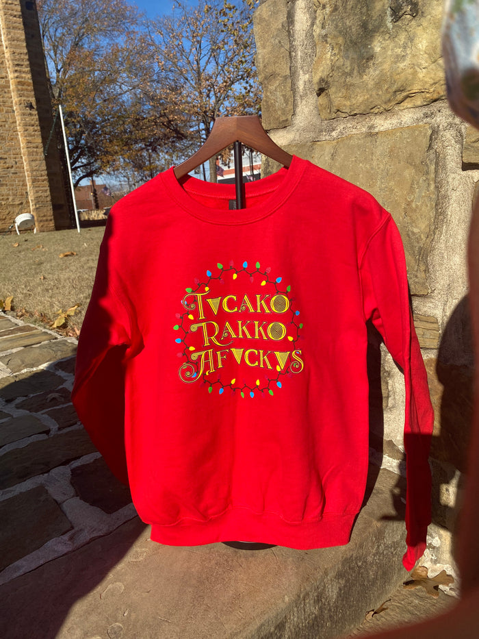 Tvcako Rakko Afvckvs - Merry Christmas Crewneck Sweatshirt in RED