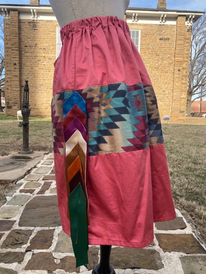 Small - Large Ribbon Skirts made by Mvskoke Artist, Cindy Russell
