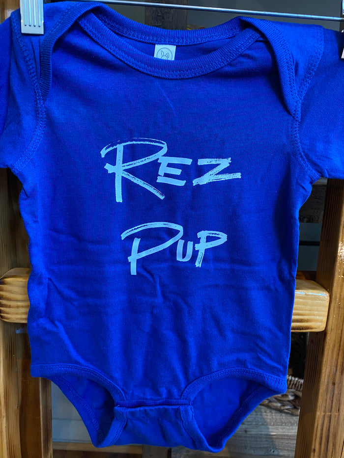 Blue Rez Pup Onesies Made By Shelia Buckley