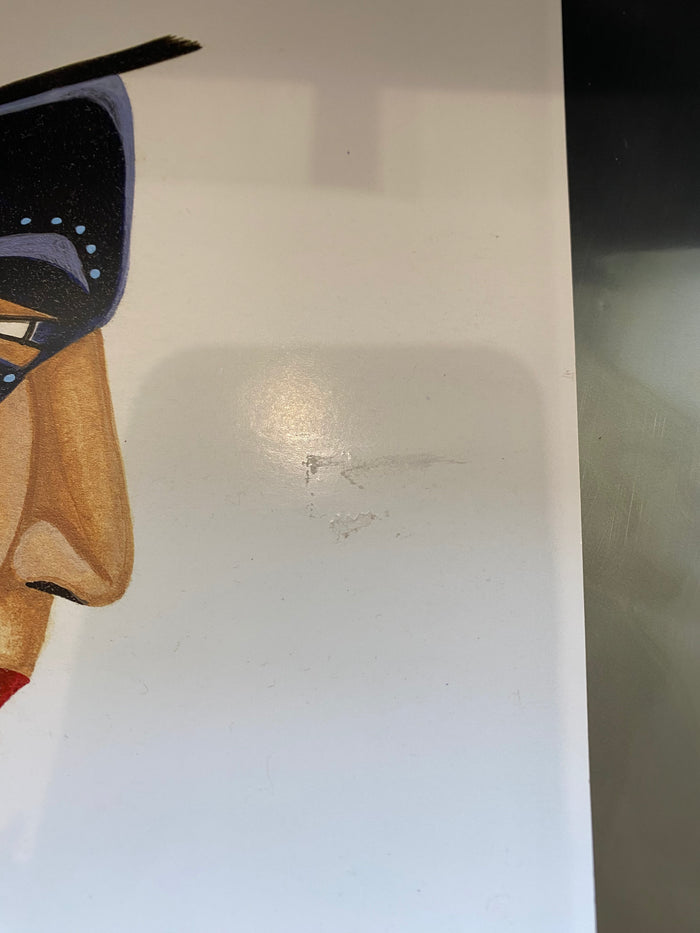 'Profile in Blue' print by mvskoke artist Gary Colbert (small damage)