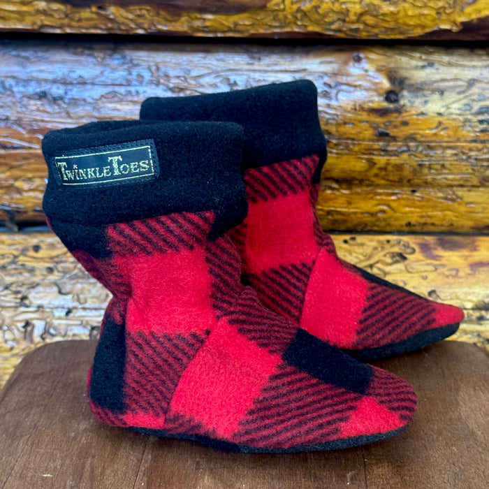 Red & Black Buffalo Plaid Infant/Toddler Slipper Socks
