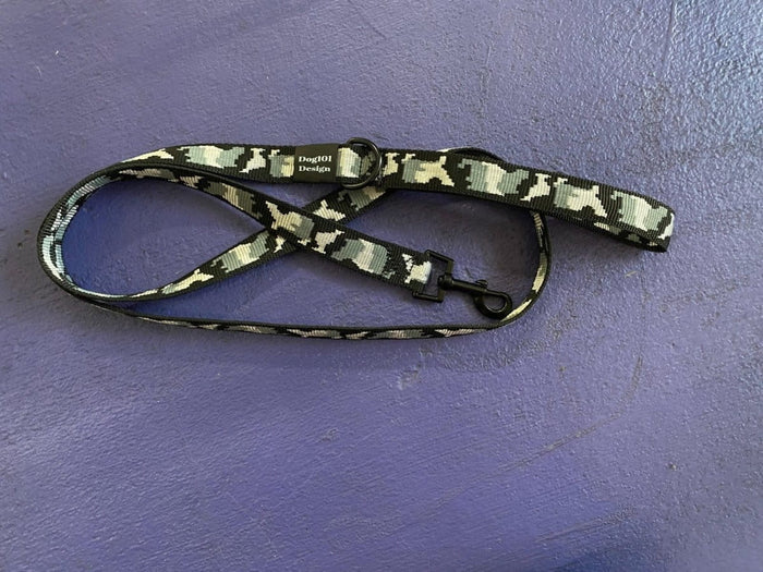 Dogtraining101 Adult Dog Fancy Black Camo 1.5m x 25mm Lead