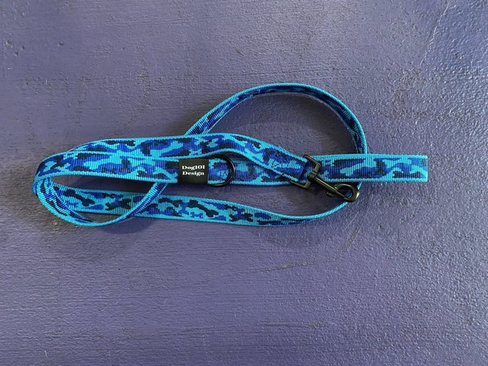 Dogtraining101 Adult Dog Fancy Blue Camo 1.5m x 25mm Lead
