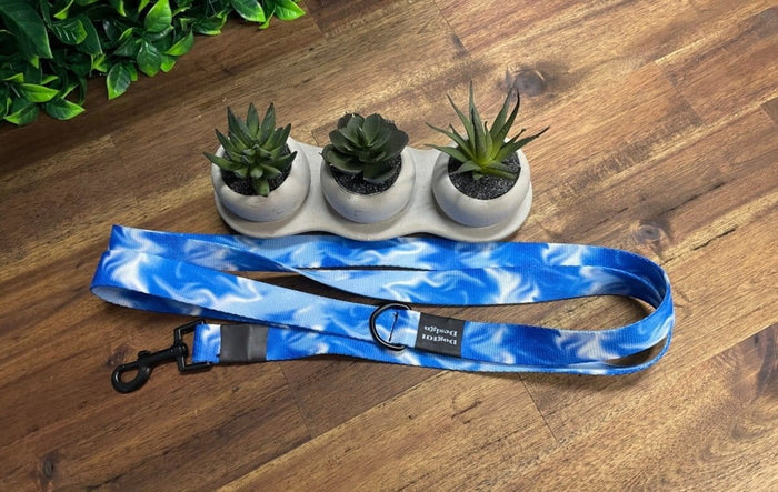 Dogtraining101 Black Adult Dog Fancy Blue Smoke 1.5m x 25mm Lead