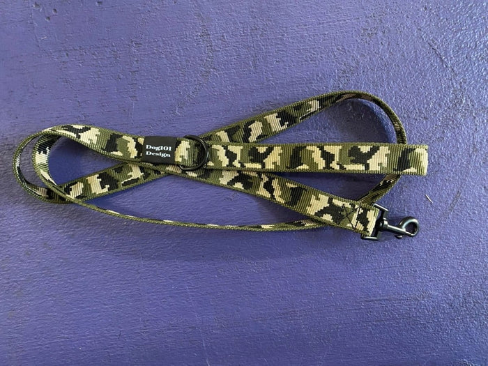 Dogtraining101 Adult Dog Fancy Green Camo 1.5m x 25mm Lead