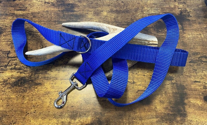 Dogtraining101 Black Adult Dog Plain Royal Blue 1.5m x 25mm Lead