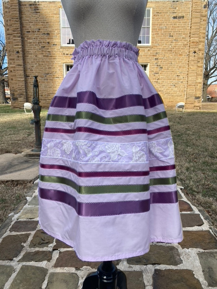 Adult Ribbons skirts, Made by Mvskoke Artist, Emma Ren