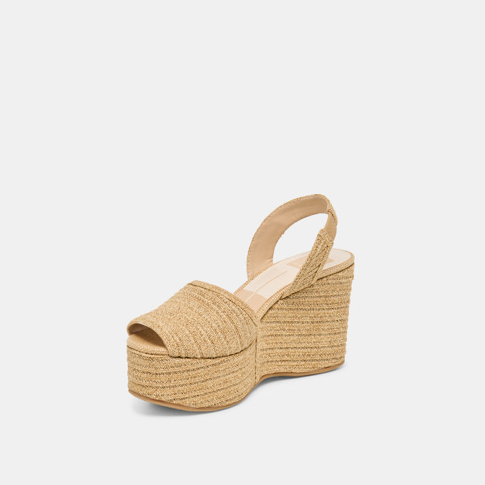 AKERA WEDGES NATURAL RAFFIA