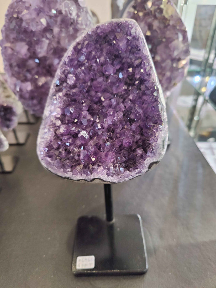 Amethyst Crystal Geode on Metal Stand - Smokin Resin Company