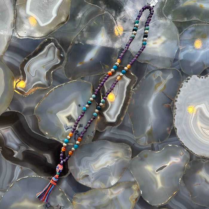 Amethyst Mala with Mixed Stone Beads - Smokin Resin Company
