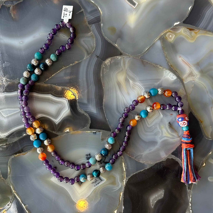 Amethyst Mala with Mixed Stone Beads - Smokin Resin Company