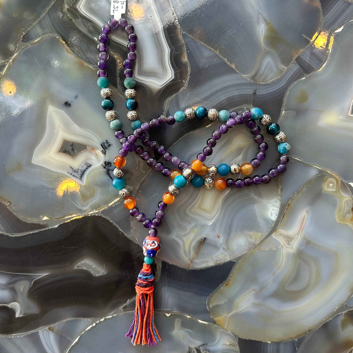 Amethyst Mala with Mixed Stone Beads - Smokin Resin Company