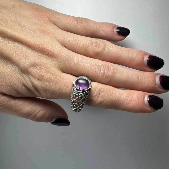 Amethyst Ring - Size 11.5 - Smokin Resin Company