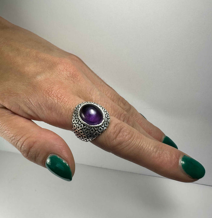 Amethyst Ring - Size 5.5 - Smokin Resin Company