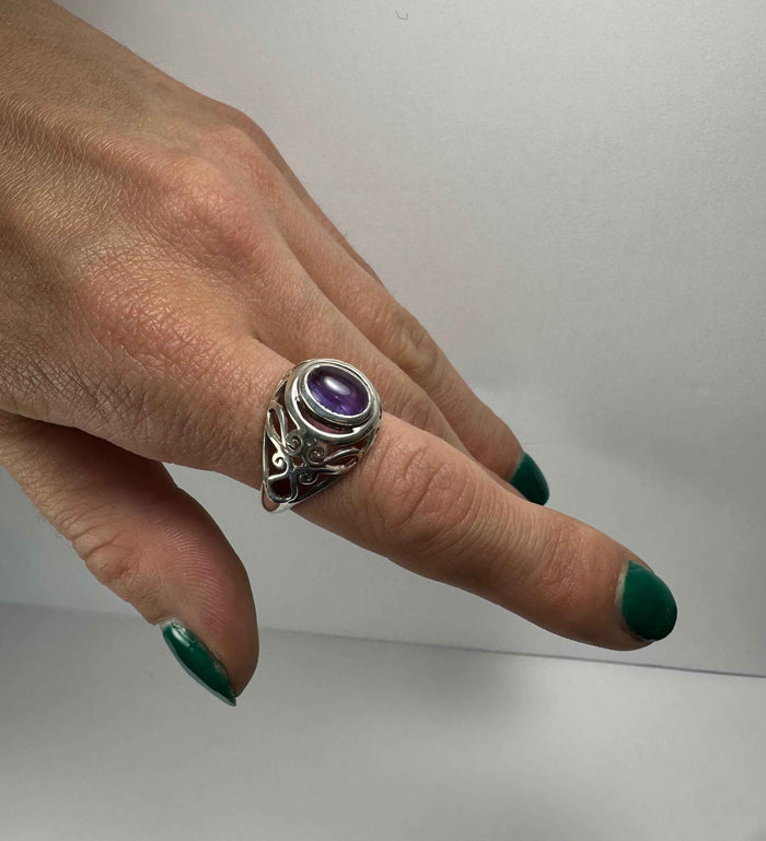 Amethyst Ring - Size 6 - Smokin Resin Company