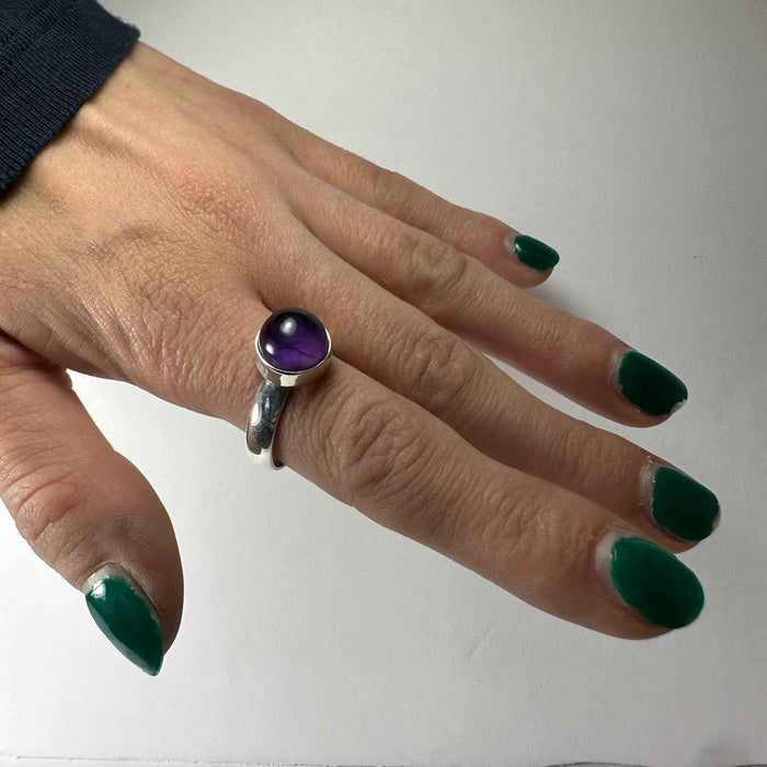 Amethyst Ring - Size 8.5 - Smokin Resin Company