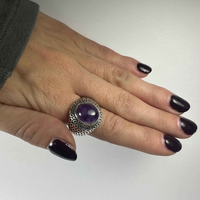 Amethyst Ring - Size 8 - Smokin Resin Company
