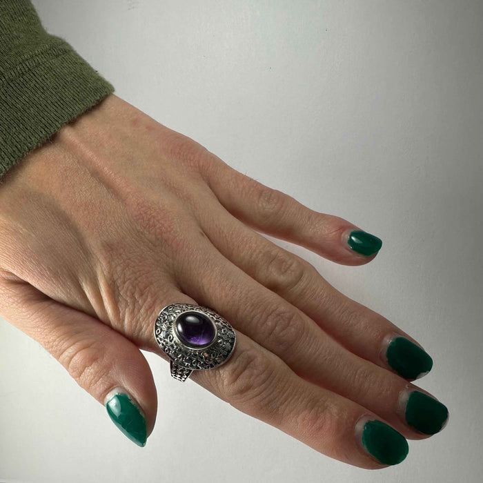 Amethyst Ring - Size 8 - Smokin Resin Company