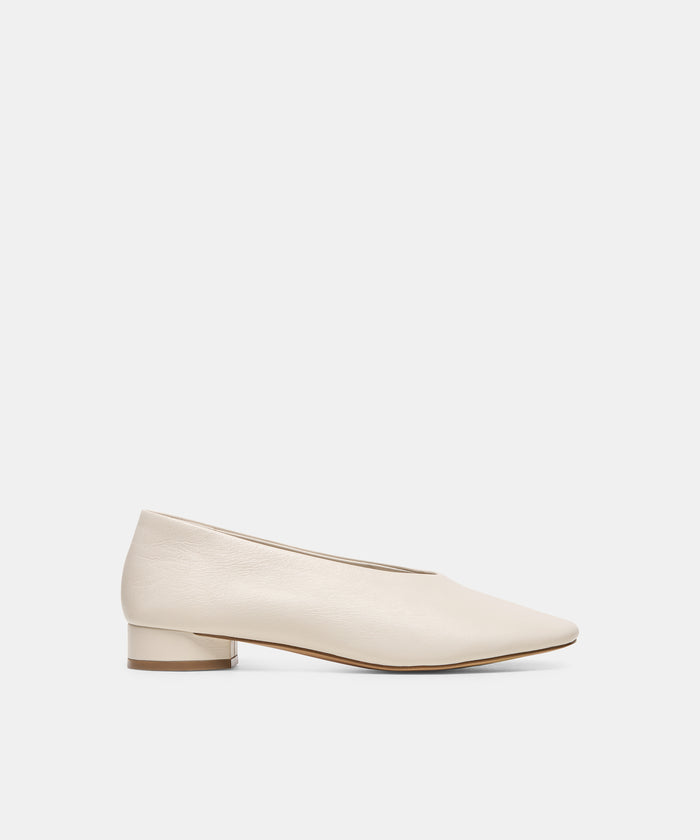 ANDEY Bone Leather Block-Heel Ballet Heels | Dolce Vita