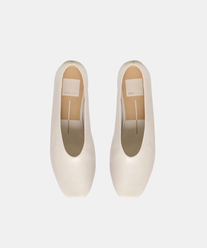 ANDEY HEELS BONE LEATHER