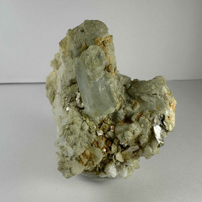 Aquamarine Crystal on Feldspar, Albite, and Mica Matrix from Nuristan Province, Afghanistan - Smokin Resin Company