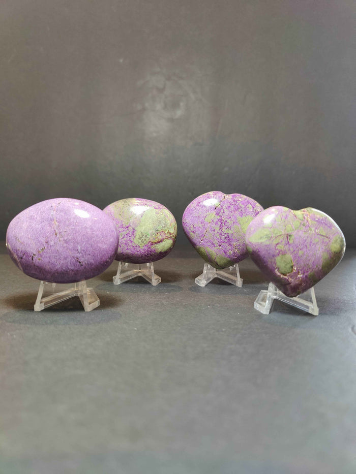 Atlantisite (Stichtite & Serpentine) Polished Heart & Palmstone Sculpture - Smokin Resin Company